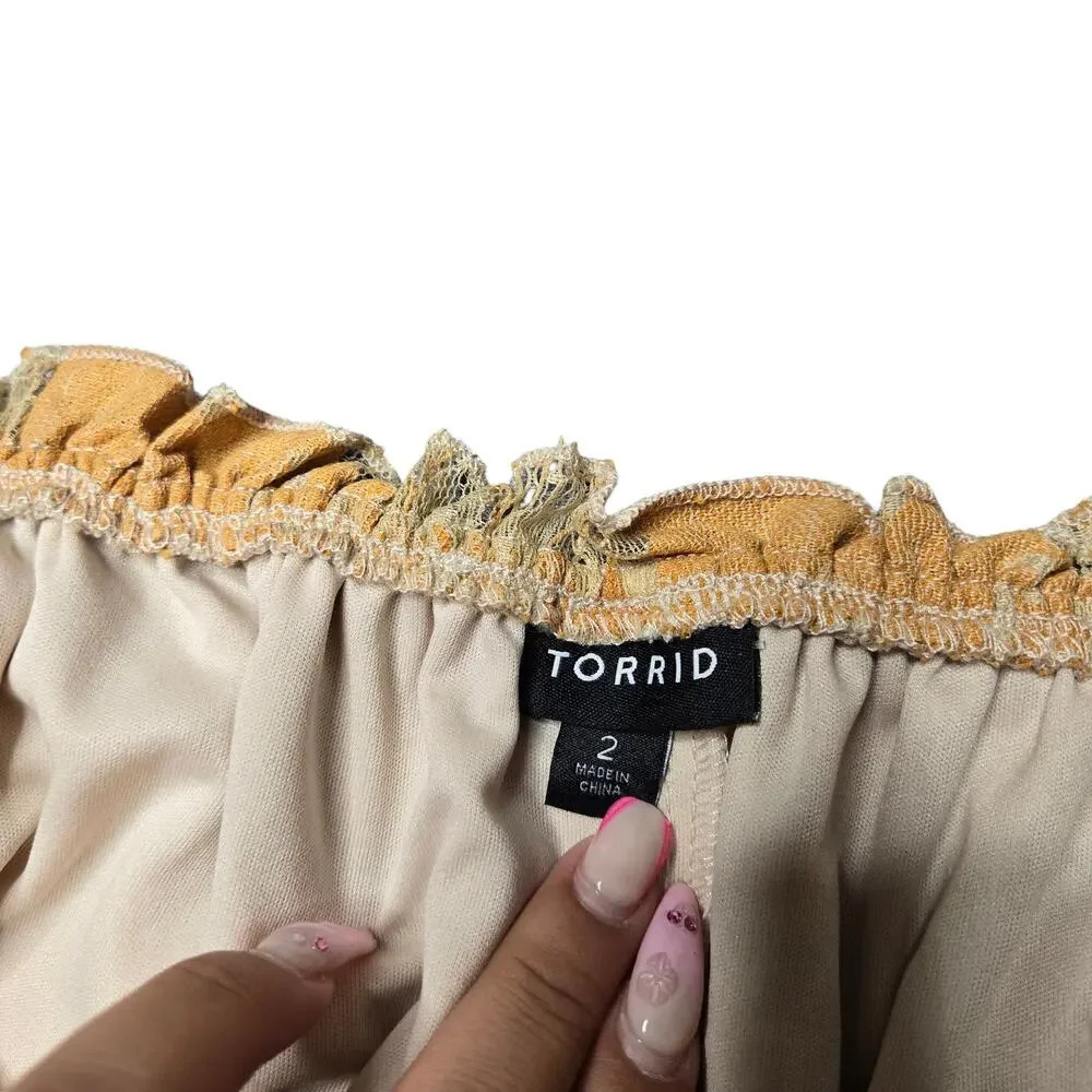 Torrid Mini Two Tone Lace Tiered Babydoll Dress - Picture 3 of 3